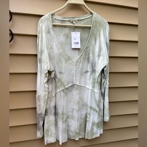 POL Green/White Tye Dye Shirt - NWT, size Large